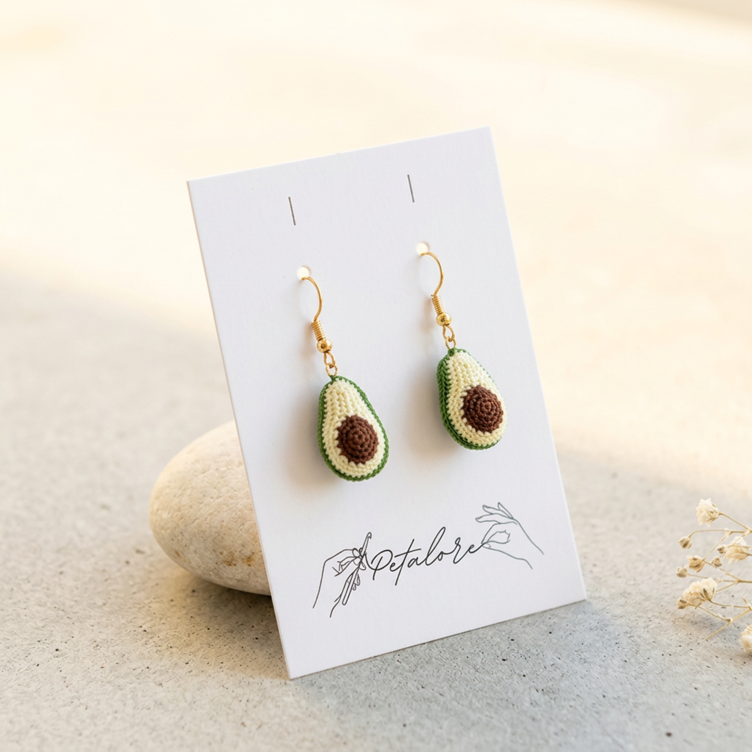Micro Crochet Avocado Earrings