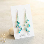 Micro Crochet Lily of the Valley Earrings on Petalore display card