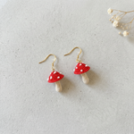 Micro Crochet Mushroom Earrings
