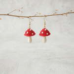 Micro Crochet Mushroom Earrings