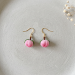 Micro Crochet Peach Earrings