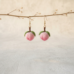 Micro Crochet Peach Earrings