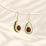 Micro crochet avocado earrings — main view
