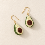 Micro crochet avocado earrings — crochet detail