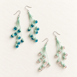 Petalore lily of the valley micro crochet earrings — blue and pink color options